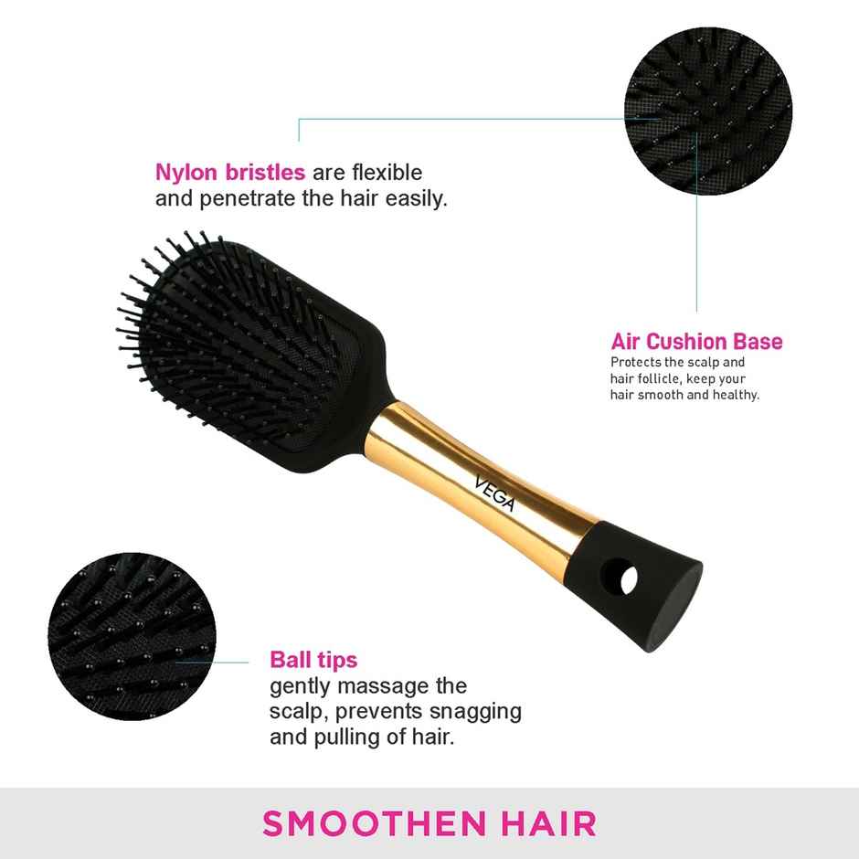 VEGA Cushion Hair Brush for Men and Women| All Hair Types|E17-CB