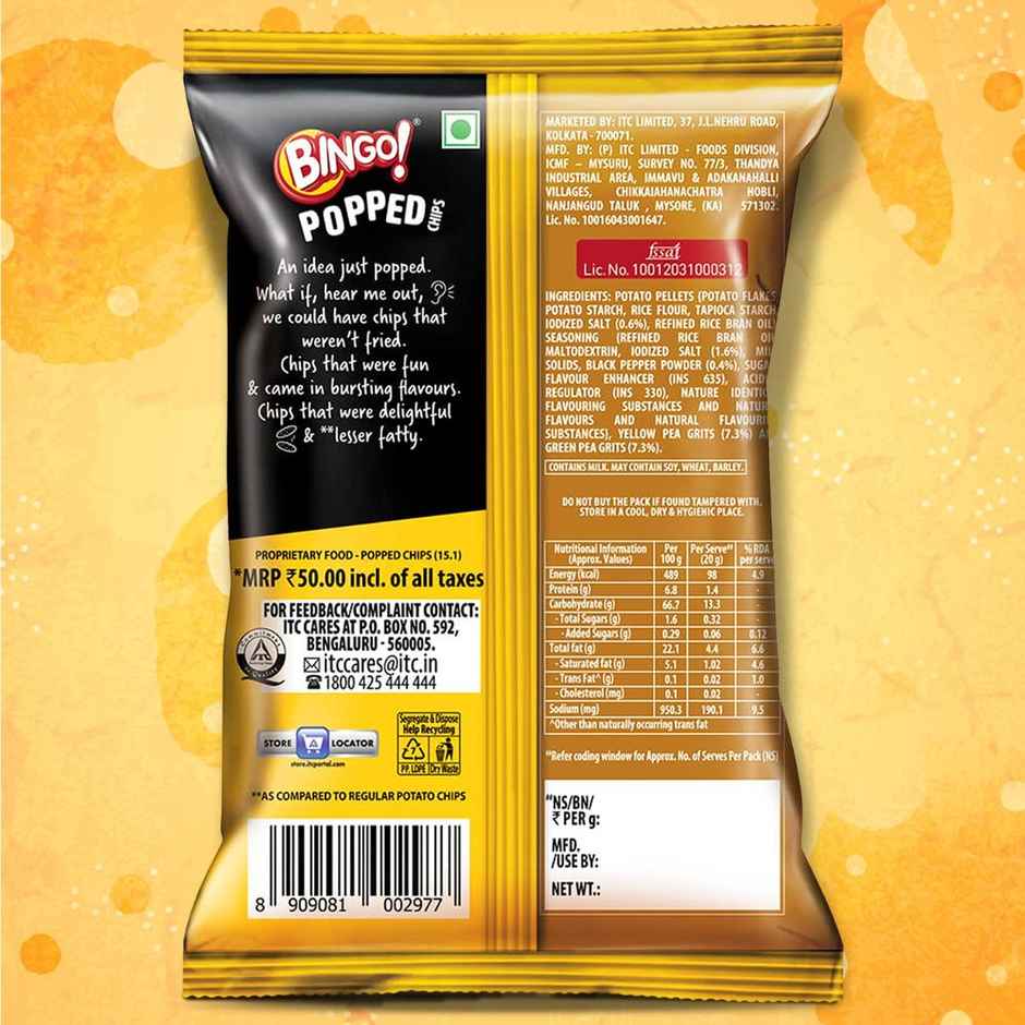 Bingo! Popped Chips Salt N Pepper | Crunchy & Savoury