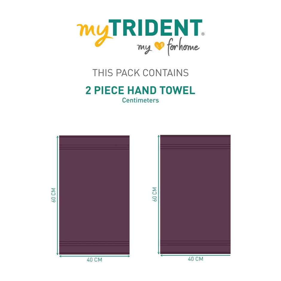 Mytrident Cotton Hand Towel | 400 GSM | Gym Towel Set - Black Currant