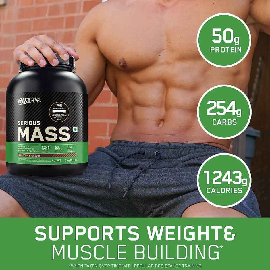Optimum Nutrition Serious Mass Weight Gainer Powder High Protein & Calories Vegetarian Chocolate