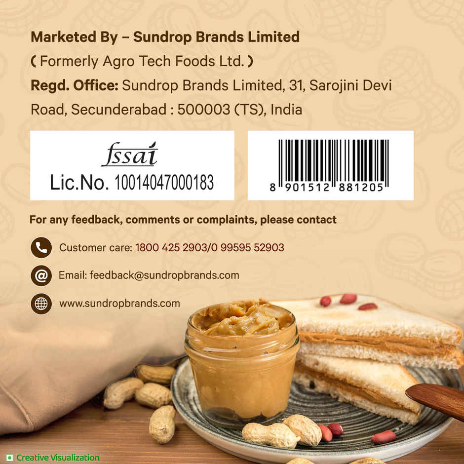 Sundrop Peanut Butter | Crunchy | With 26% Protein |Premium Roasted Peanuts | No Preservatives