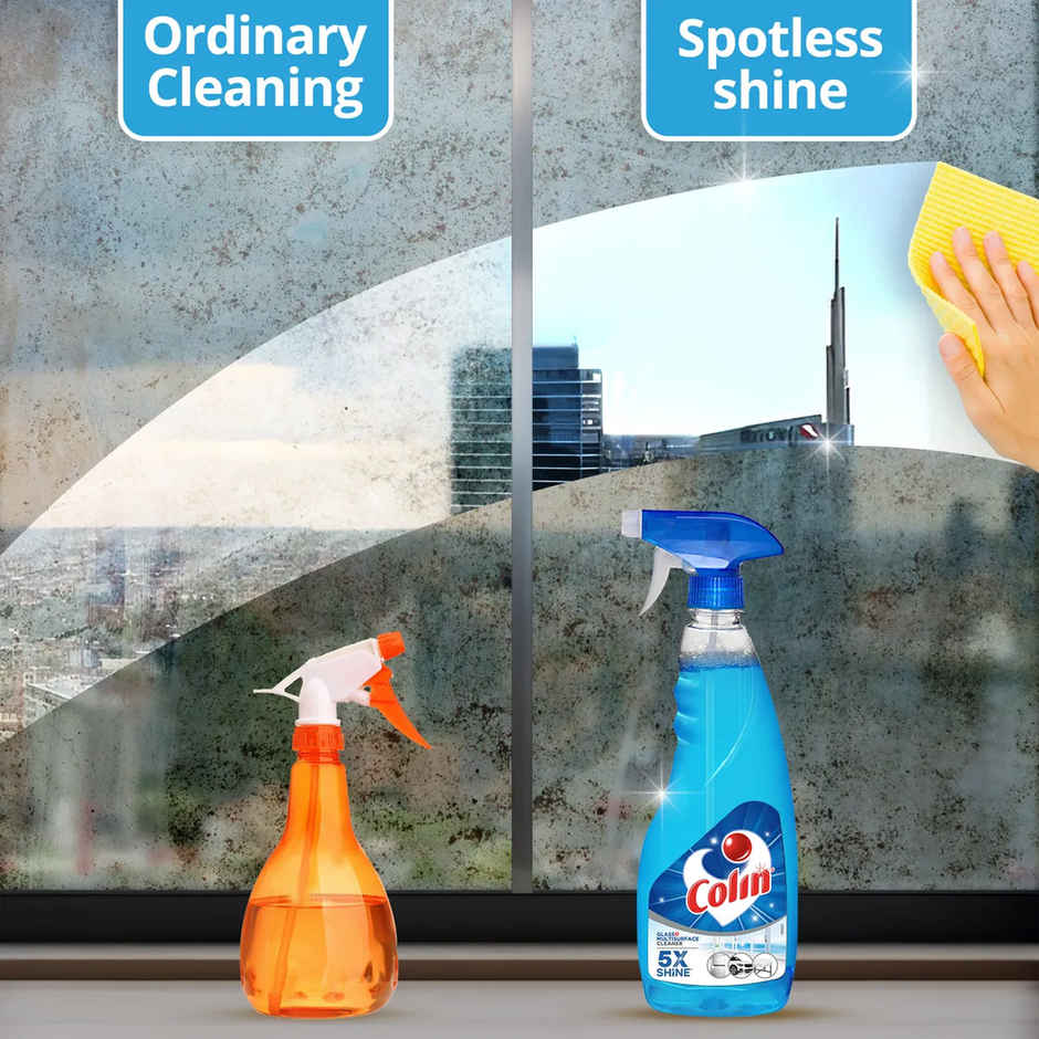 Lizol Disinfectant Surface & Floor Cleaner Liquid, Citrus(2l) & Colin Glass Cleaner Pump 2X More Shine With Shine Boosters(500ml) Combo