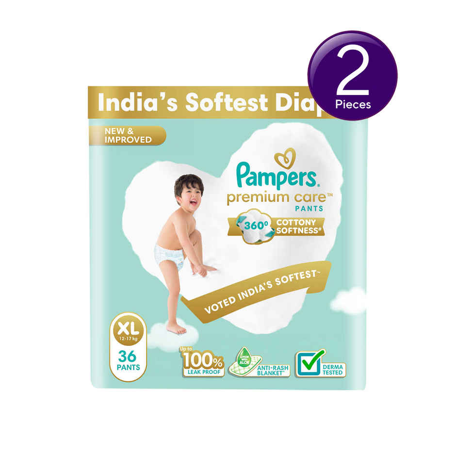 Pampers Premium Care Diaper (Pants, XL, 12-17 kg) 36 pc Combo