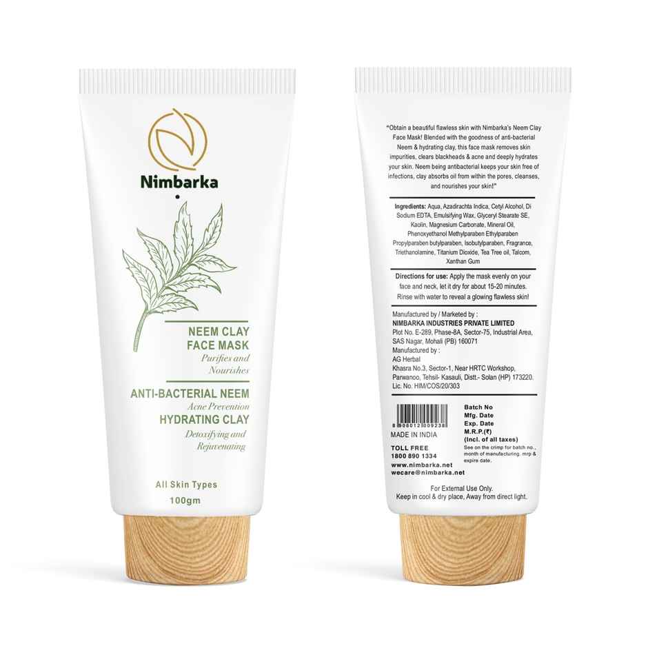Nimbarka Neem Clay Face Mask Deep Cleansing & Hydrating Formula For Flawless Skin