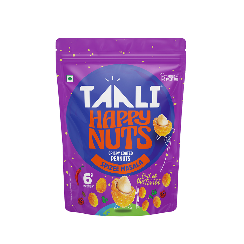 Taali Spizee Masala Coated Peanuts, Crispy, Roasted Not Fried, Happy Nuts, No Maida