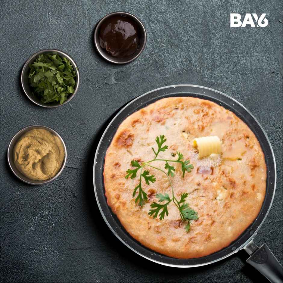 BAY6 Induction Bottom Nonstick Cookware Set (28 cm Tawa + 24 cm Fry Pan + 22 cm Kadai) - Teal - (3pc)