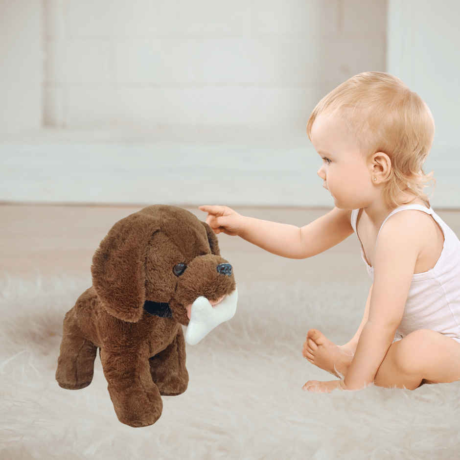 Toytales Hungry Dog 40cm |Soft Toy |Stuffed Animal Toys For Kids|Brown |Animal|For Boys
