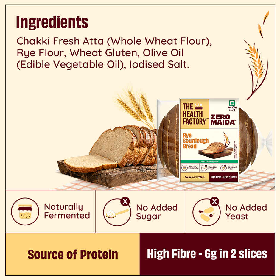 The Health Factory Zero Maida Rye Sourdough | Clean Label