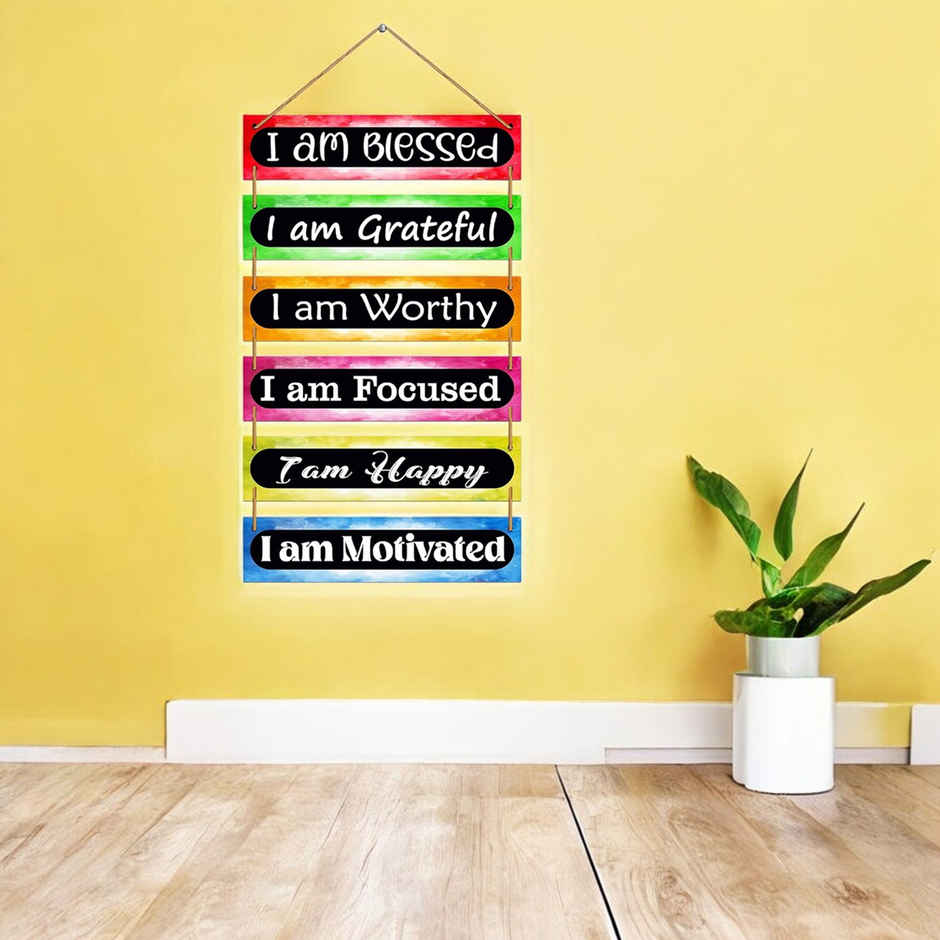 Indianara Set of 6 Motivational Quotes MDF Wall Hanging Decorative Wall Art - 4552WH