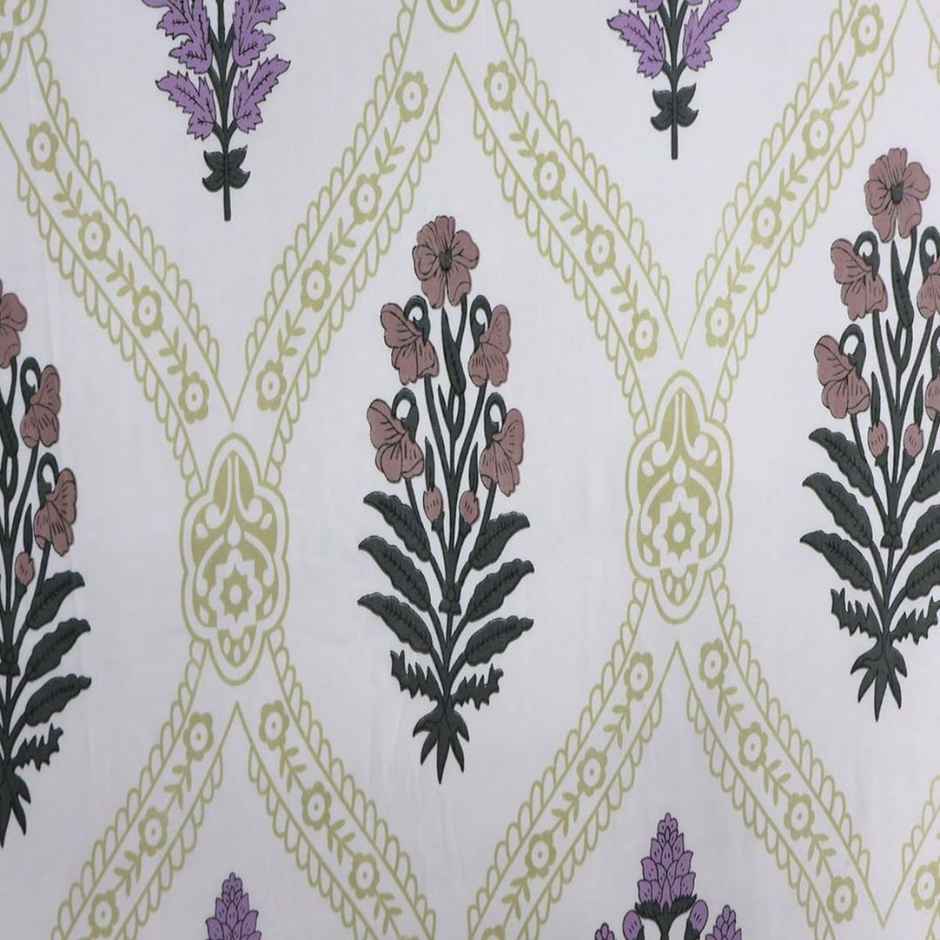 Bombay Dyeing Mimosa 164 Tc Double Size Bedsheet With 2 Pillow Covers - Purple