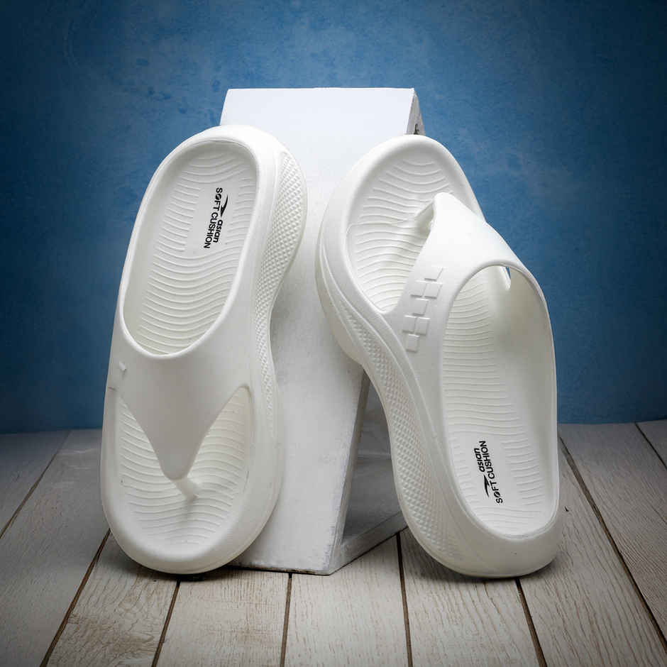 Asian Safari-01 Men Slippers Off White (Size-6)