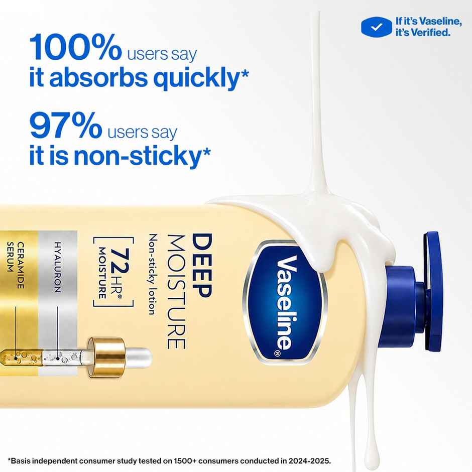 Vaseline Deep Moisture Body Lotion With Ceramide Hyaluron | 10X More Moisture| For Dry Skin