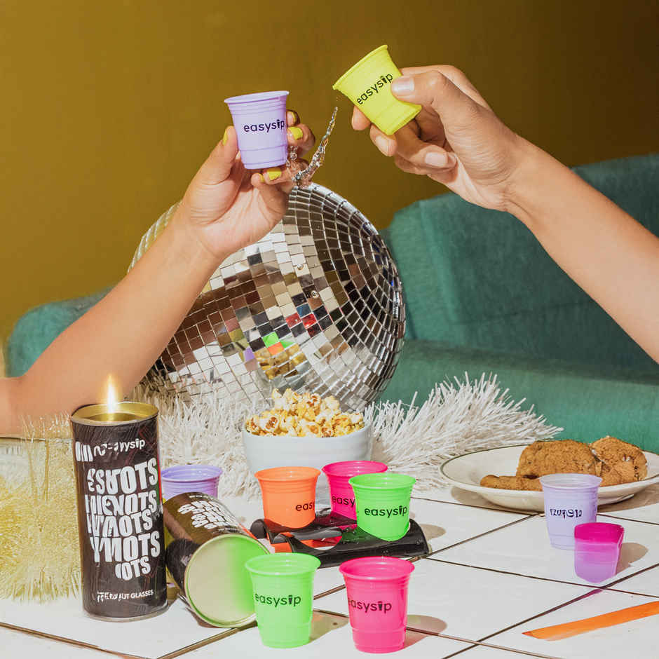 Premium Reusable Party Shot Glasses | Multicolour | Easysip
