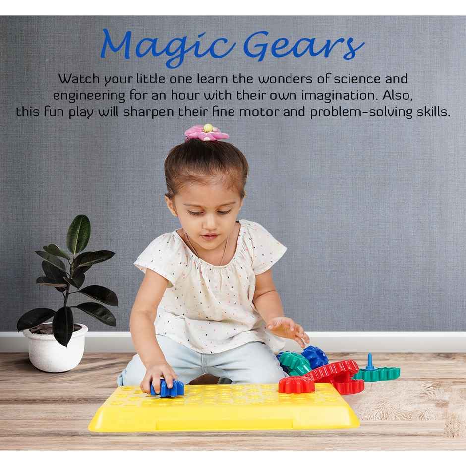 Shooting star Magic gears base with small Large gears Learning and education fun toy Multicolor 2Y+
