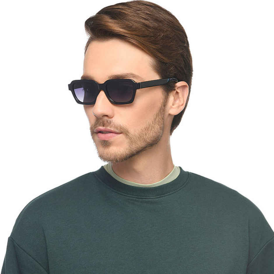 Vincent Chase By Lenskart Unisex Geometric Polycarbonate Sunglasses | Black - L