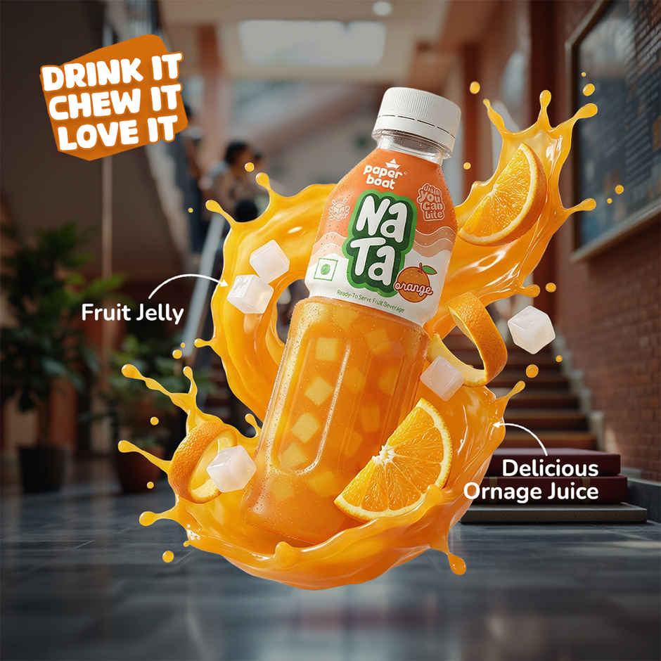 Paper Boat Orange Juice | Juicy Sips, Chewy Bites | Refreshing Fruit Drink
