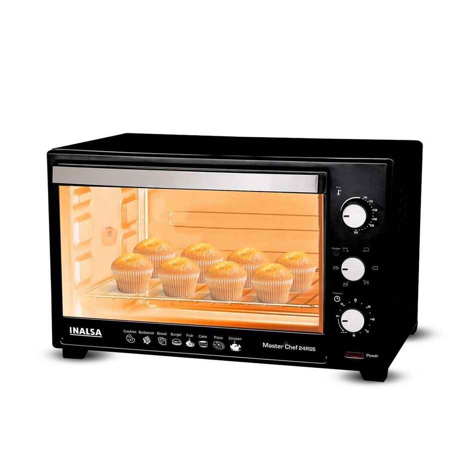 INALSA Oven Masterchef 24RSS OTG 24 Ltr-1600 W with Rotisserie & 6 Heat,Steel-Silver
