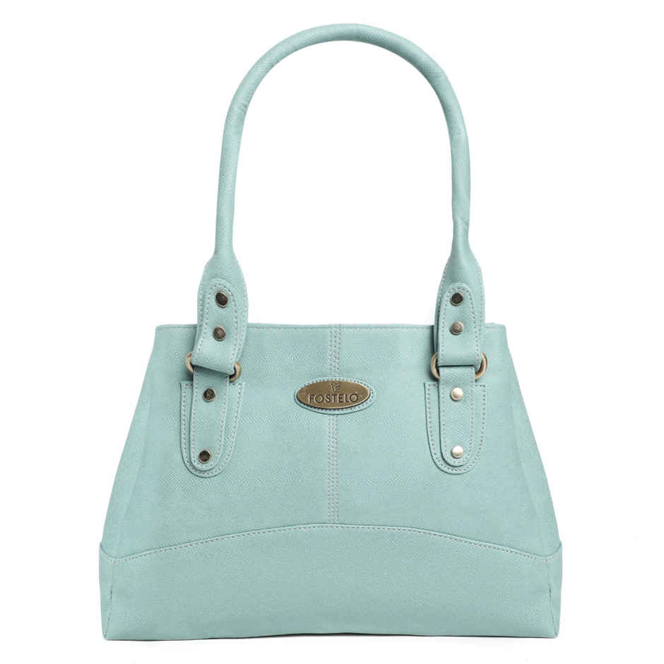 Fostelo Women's Vegan Leather Birdie Handbags Shoulder Hobo Bag Ladies Purse | Light Grey | Large