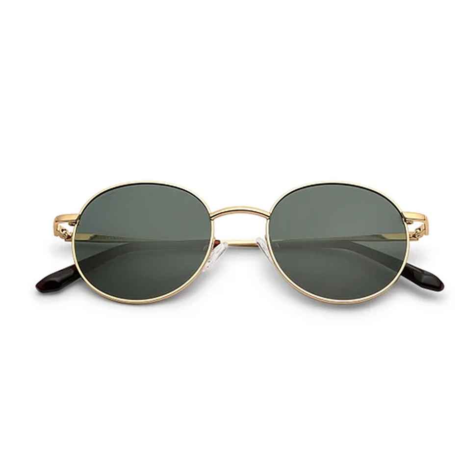 Vincent Chase By Lenskart Unisex Solid Metal Round Sunglasses | Gold - M