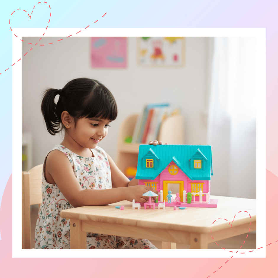 Toytales Pink Doll House | Play Set Toys For Girls | Gift For Girls | Birthday Gift
