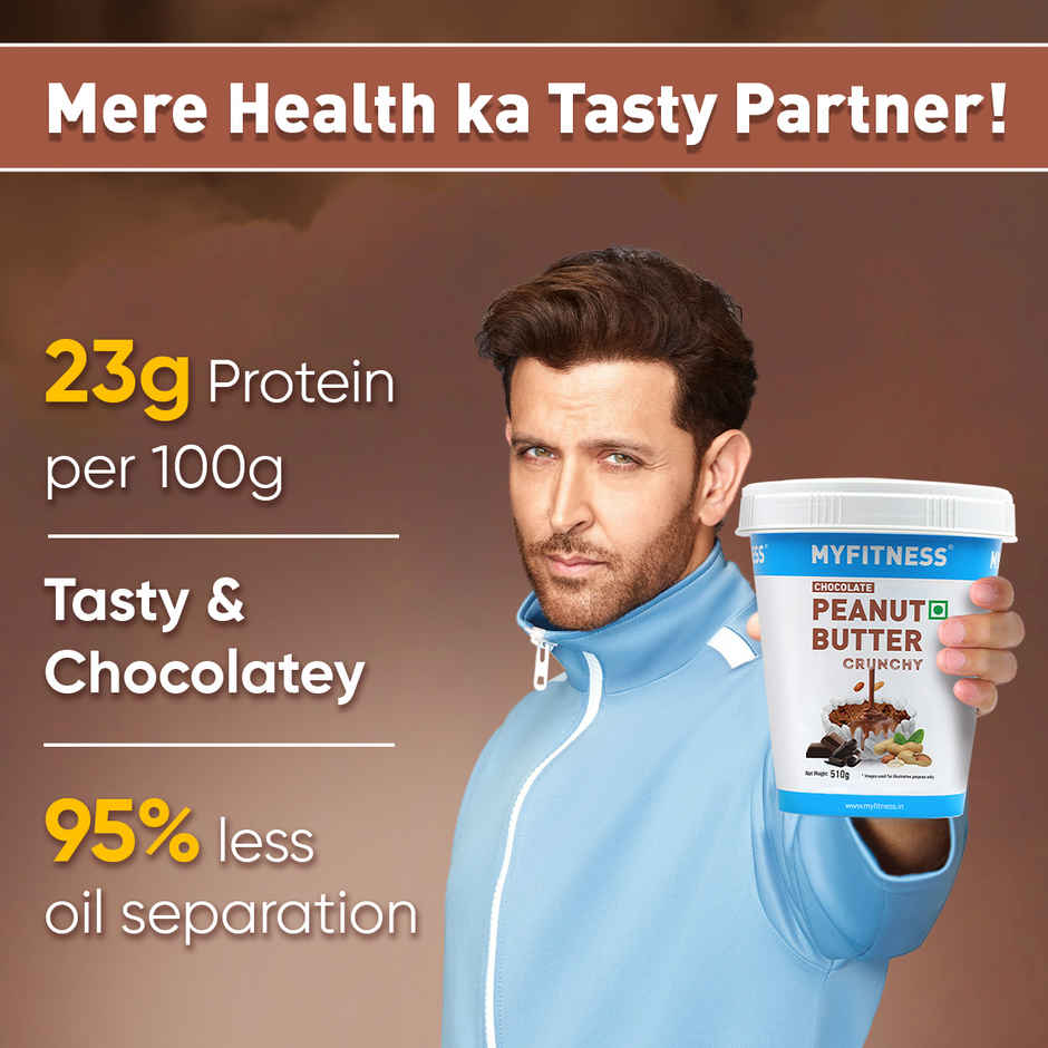 MyFitness Chocolate Peanut Butter Crunchy Spread | High Protein