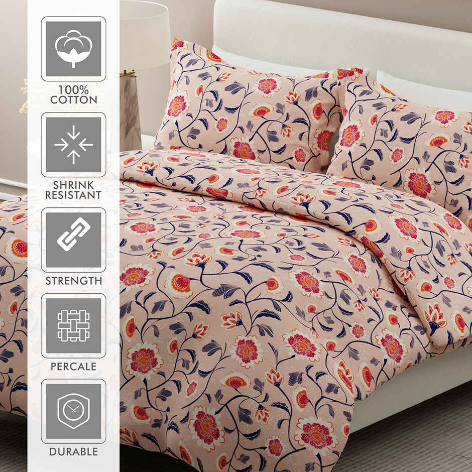 Boutique Living Siesta Egyptian Cotton 200 TC Pink King Bedsheet with 2 Pillow Covers