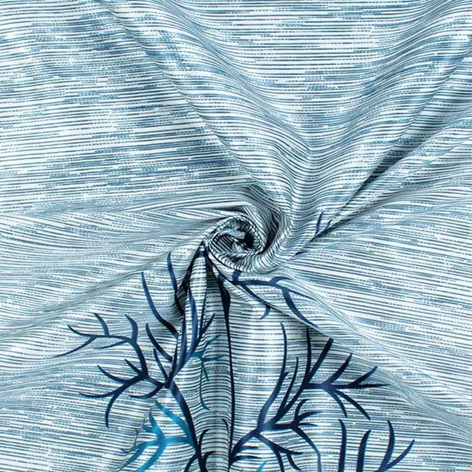 Story@Home 200 GSM Polyester Abstract 2 Piece Window Curtain | Blue & White