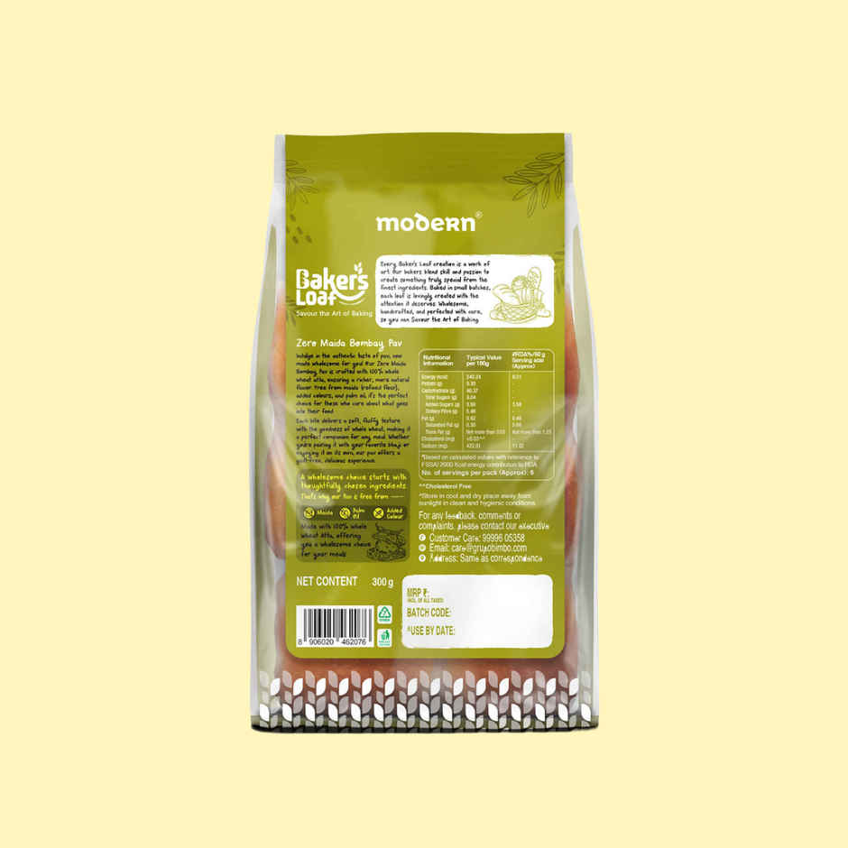 Baker's Loaf Zero Maida No Palm Oil Bombay Pav by Modern