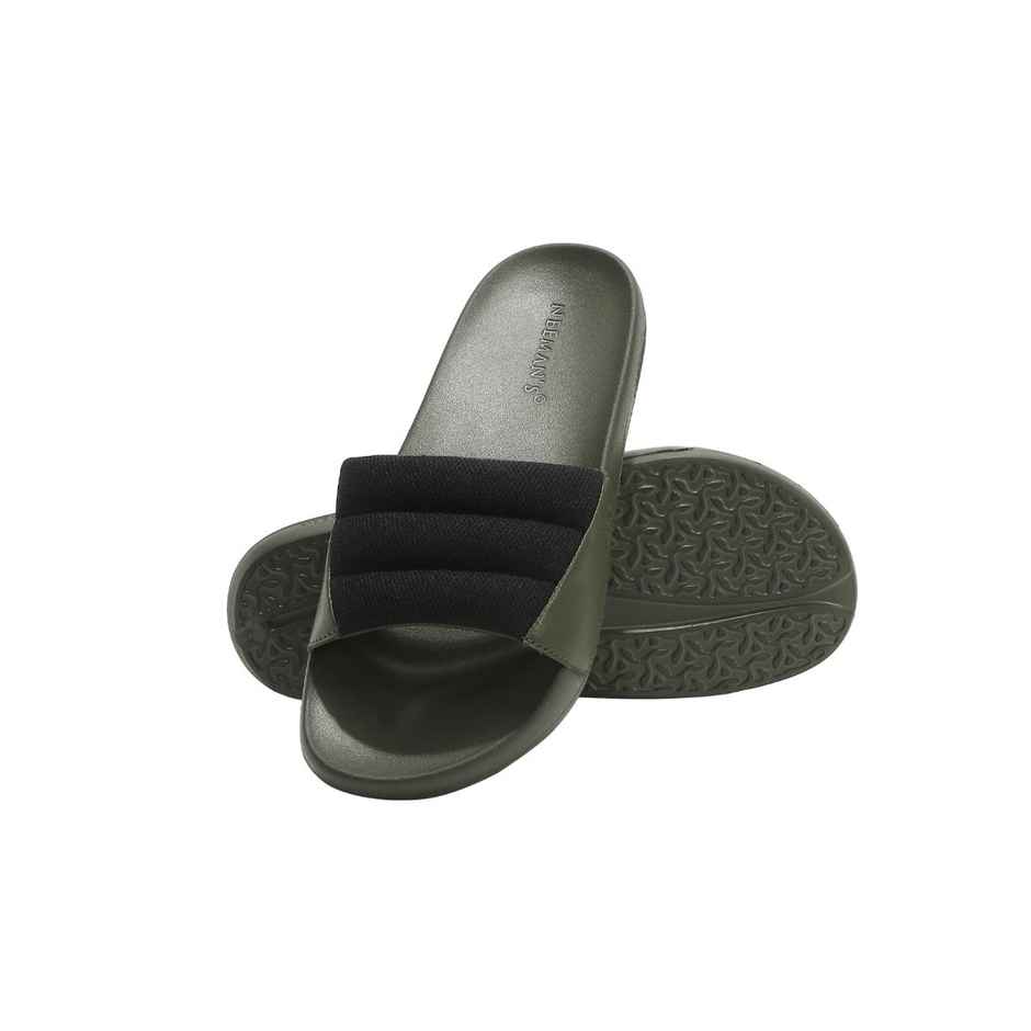 Neeman's Men's Squooshy Slides | Black & Olive - UK 8