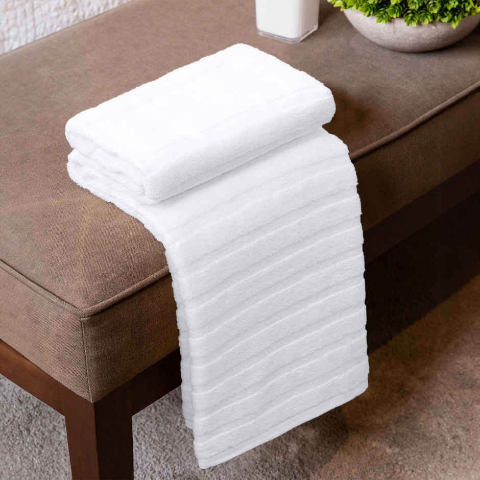 Mytrident Quick Dry Cotton Bath Towel | 28 x 56 in | White