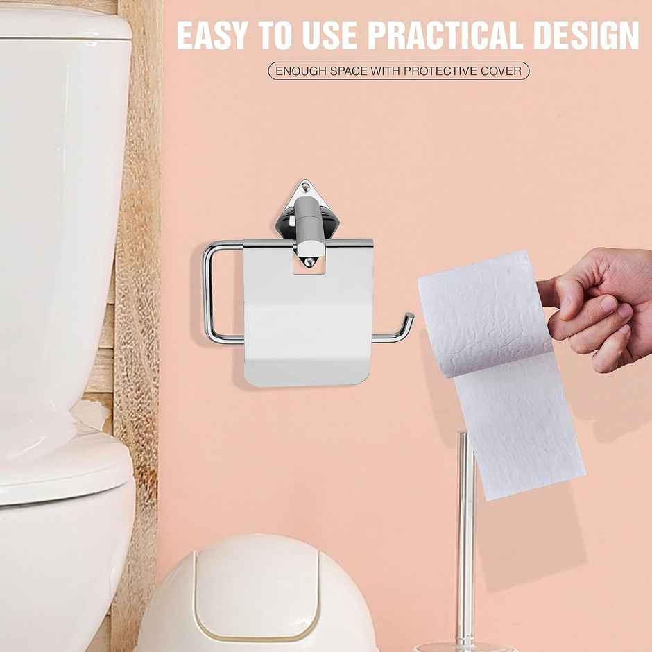 GLOXY Stainless Steel Toilet Paper Holder Wall Mounted Tissue Roll Dispenser for Bathroom SS304