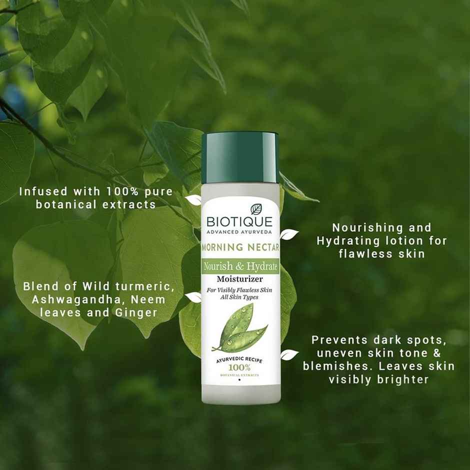 Biotique Morning Nectar Nourish & Hydrate Moisturizer(120ml) & Biotique Papaya Deep Cleanse Face Wash(100ml) Combo