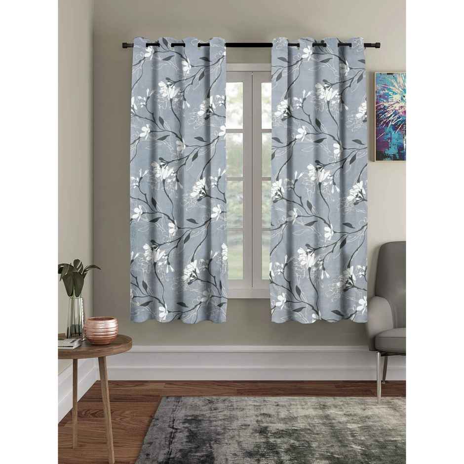 BAY6 Polyester Window Curtains - Set of 2 - (5x4 ft) - Grey