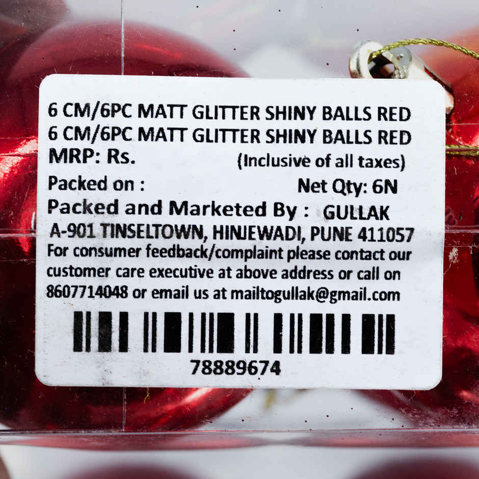 Christmas Balls For Tree decor | Red| Gullak