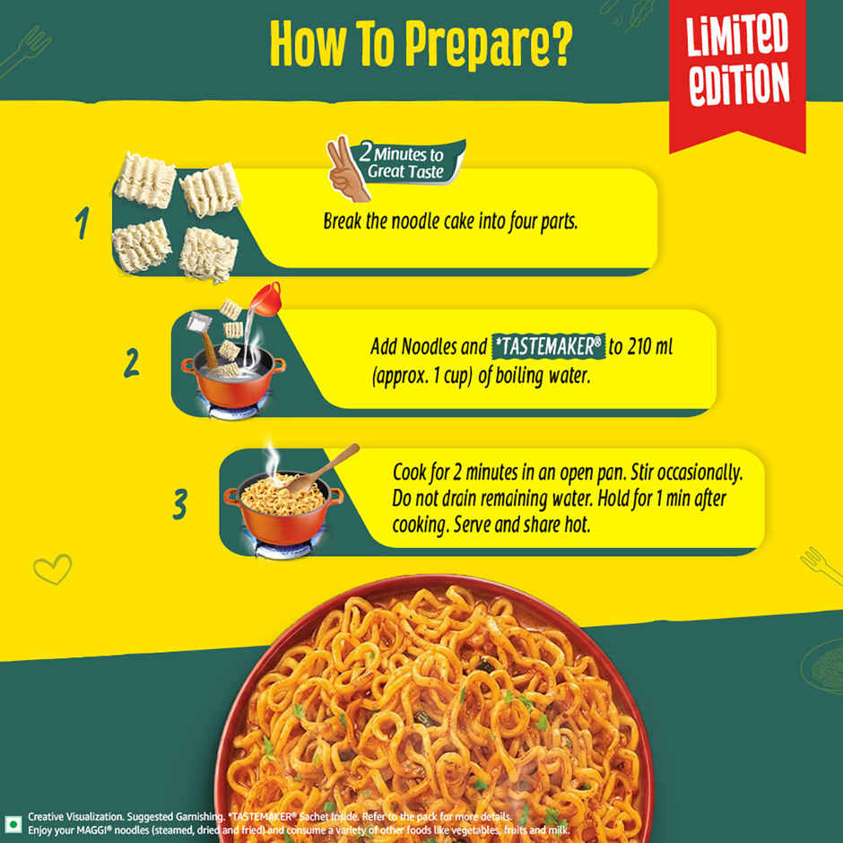 Maggi 2-Minute Instant Noodles, Curry Masala Taste Combo