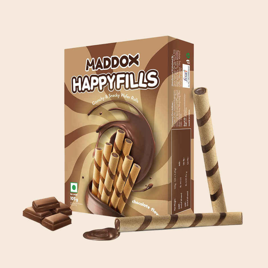 Maddox Happyfills Crunchy & Snacky Wafer Rolls | Chocolate Flavour