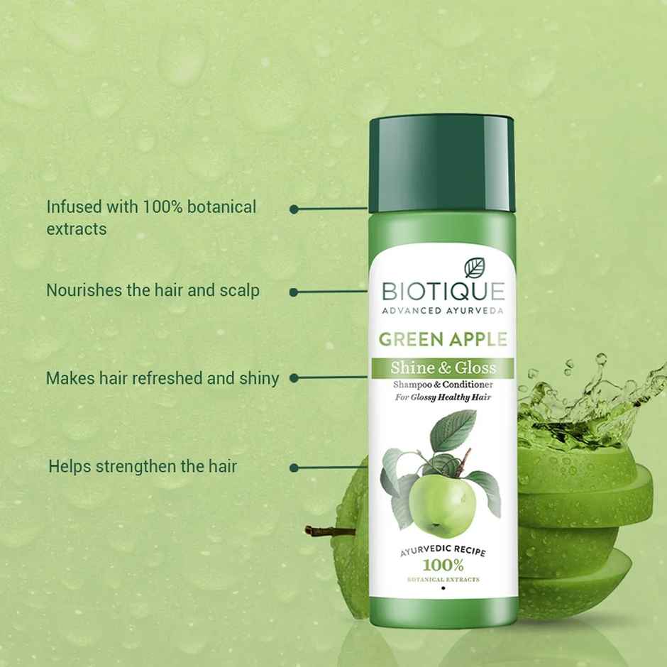 Biotique Green Apple Shine & Gloss Shampoo With Conditioner