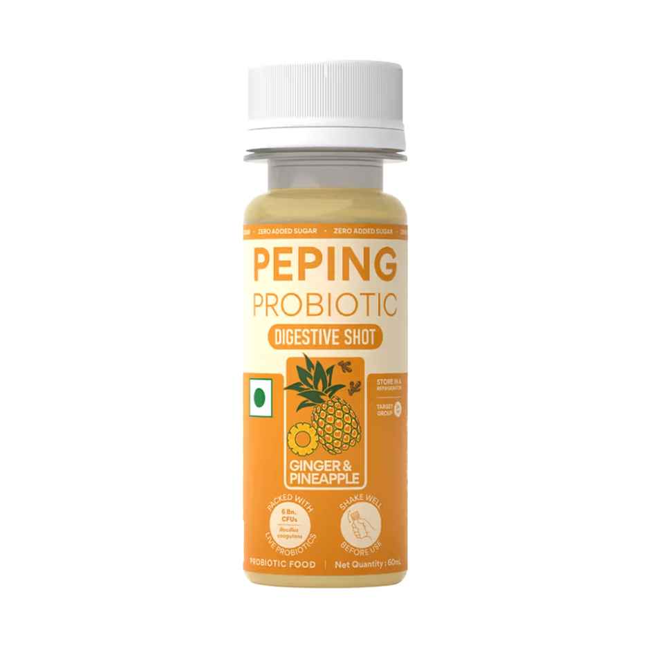 Peping Probiotic Digestive Shot - Ginger And Pineapple