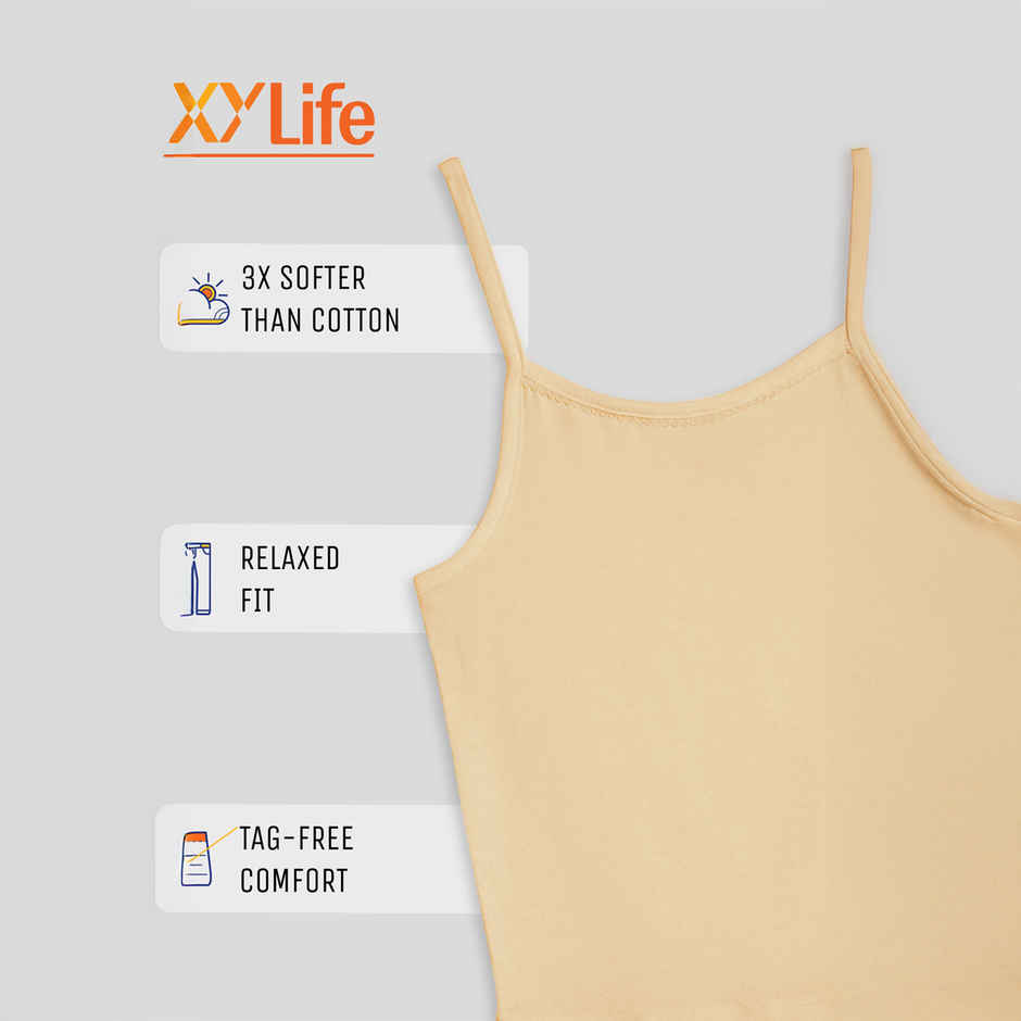 XY Life Slips for Girls, Tencel Modal, Antimicrobial - Black+Skin | 11-12Y| Pack Of 2