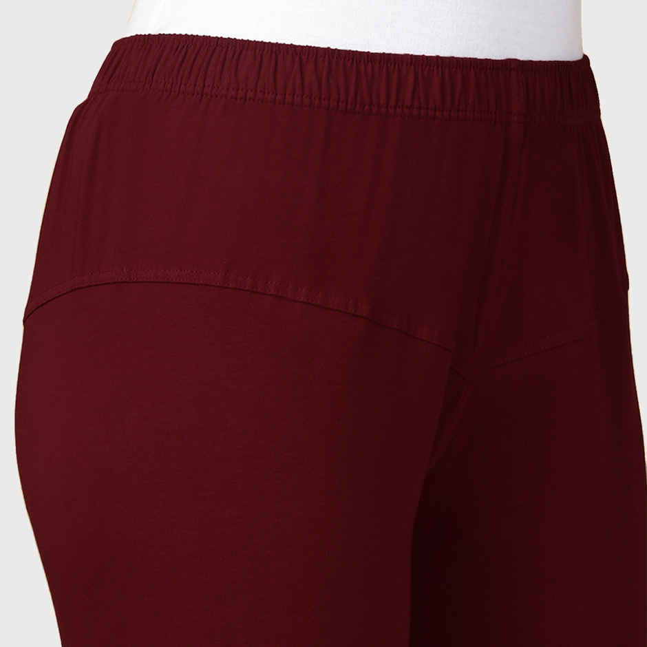 PYNK By Lux Cozi Women Ultra Soft 360 Stretch Premium Cotton Churidar Leggings | Maroon | Free Size