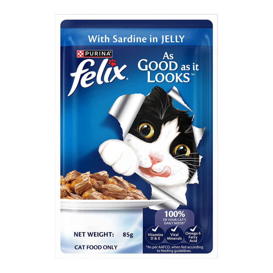 Felix Sardine Jelly Wet Cat Food Adult | Complete & Balanced