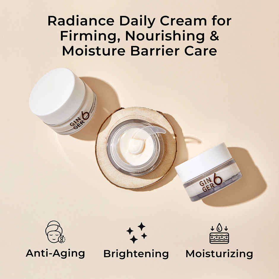 GINGER6 Energizing Pepti Cream | 52% Ginger Extract, Peptides, Anti-Aging & Firming, Niacinamide