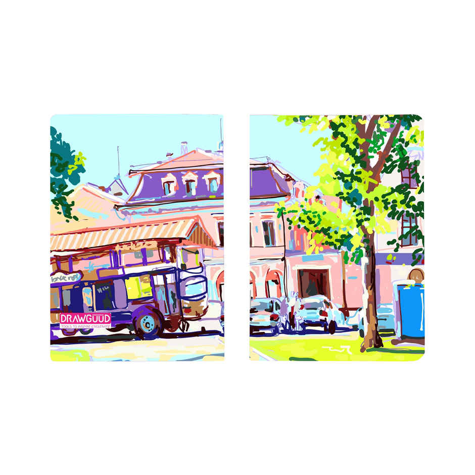 DRAWGUUD Softbound Pinned 80 GSM Plain Memo Notebook A4 Size