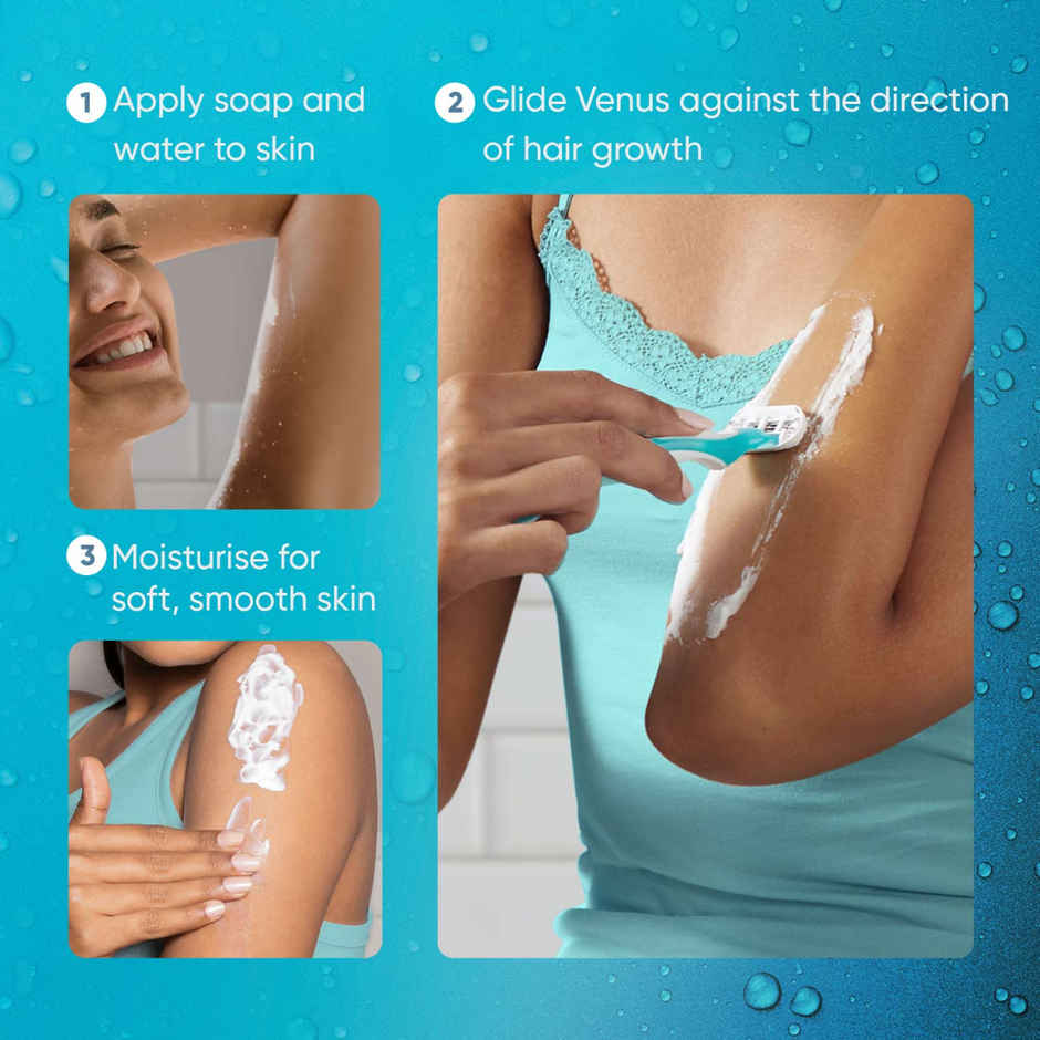Gillette Women's Venus Skin Love With Skin Essence Razor For Hair Removal - Green