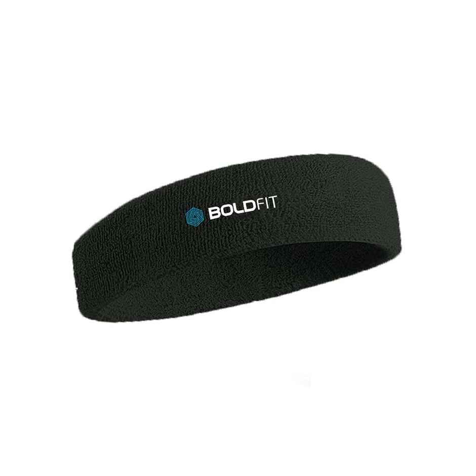 Boldfit Cotton Headbandsports Headband For Gym & All Sports - Black