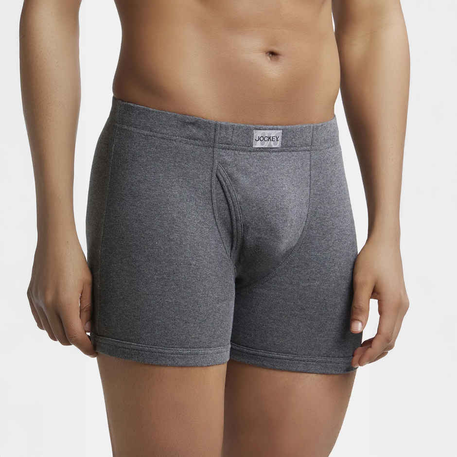 Jockey 8008 Men's Cotton Rib Underwear Solid Trunk|Ultrasoft Waistband | -XL