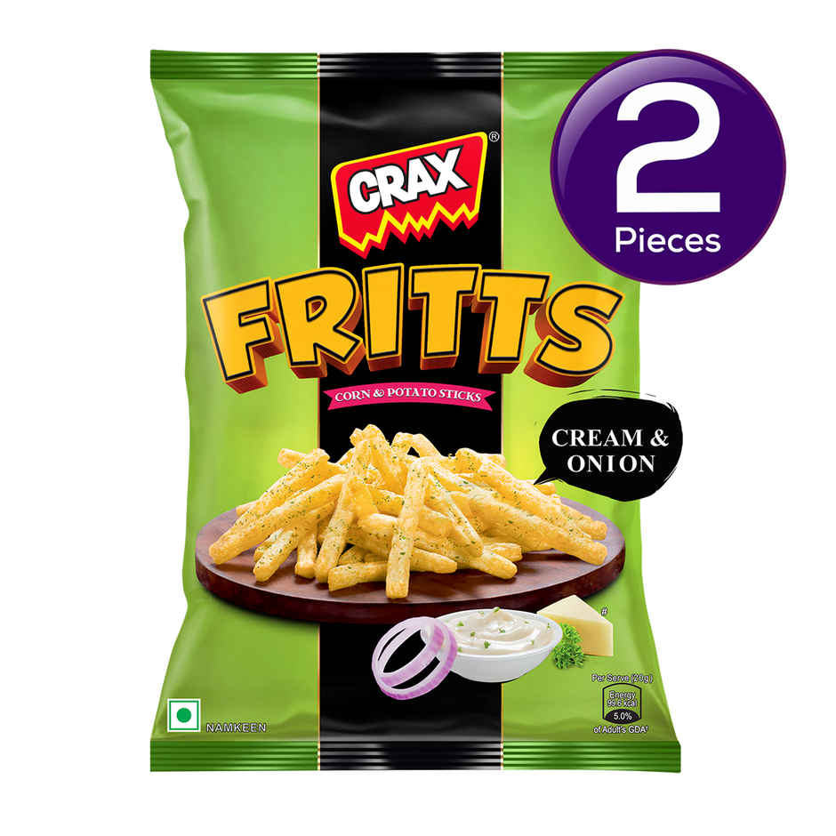 Crax Fritts Cream and Onion Corn & Potato Stick Snacks Combo