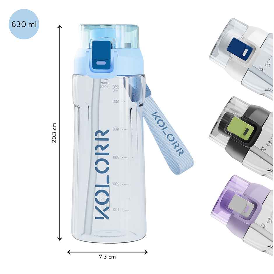 Kolorr Glide 630 ml Bottle | Light Blue & Blue | Ideal for Travel & Everyday Hydration
