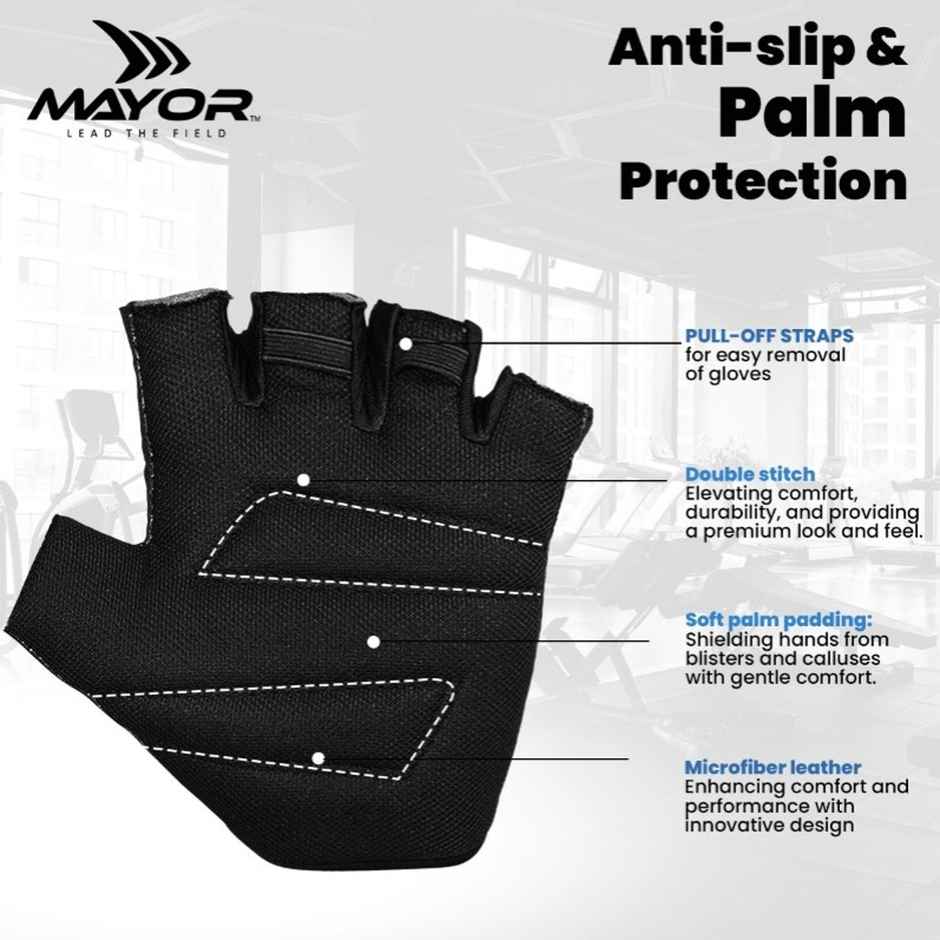 Mayor Freedom Gym & Fitness Gloves For Men And Women(Grey/Black, Free Size)