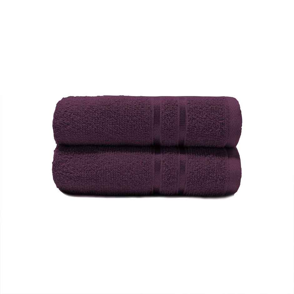 Home Elegance by myTrident Comfort Living 100% Cotton Hand Towel Set | 40cm x 60cm | 400 GSM | Black Currant